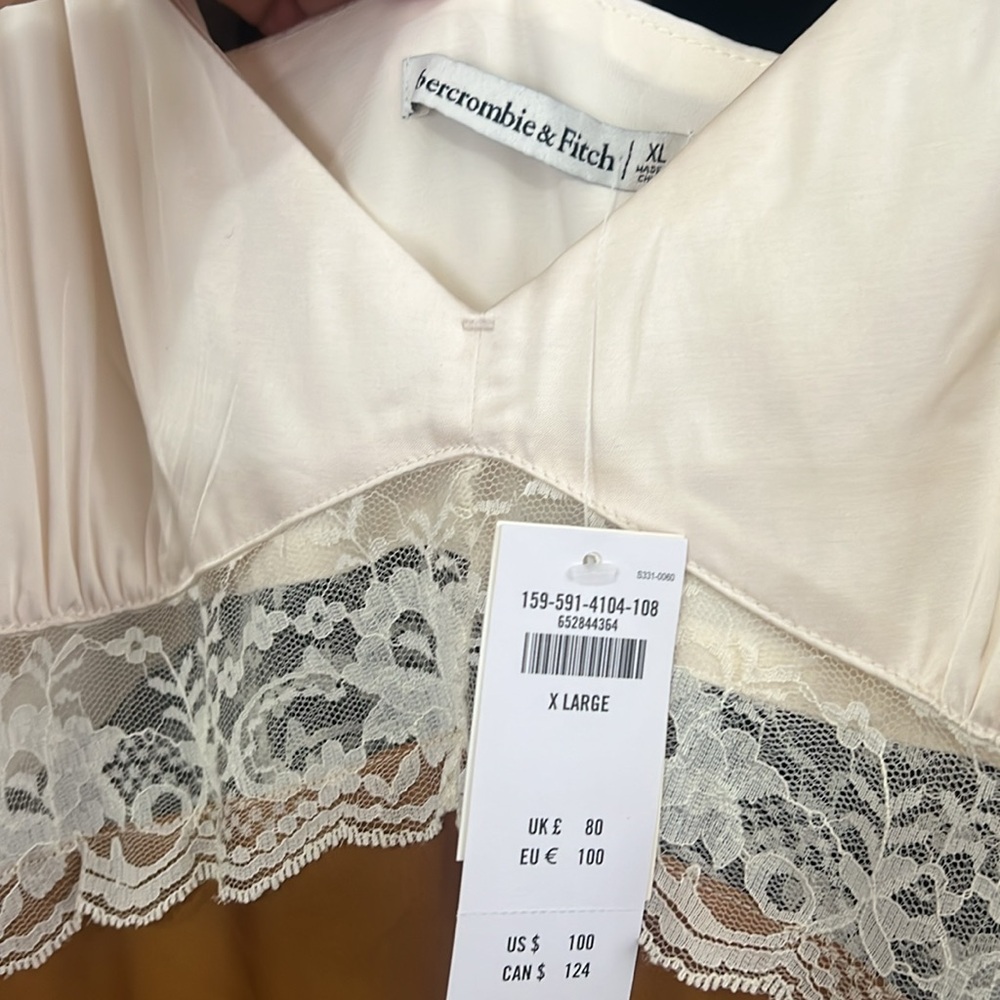 Abercrombie & Fitch Ivory and Mustard Slip Midi Dress - Picture 4 of 5